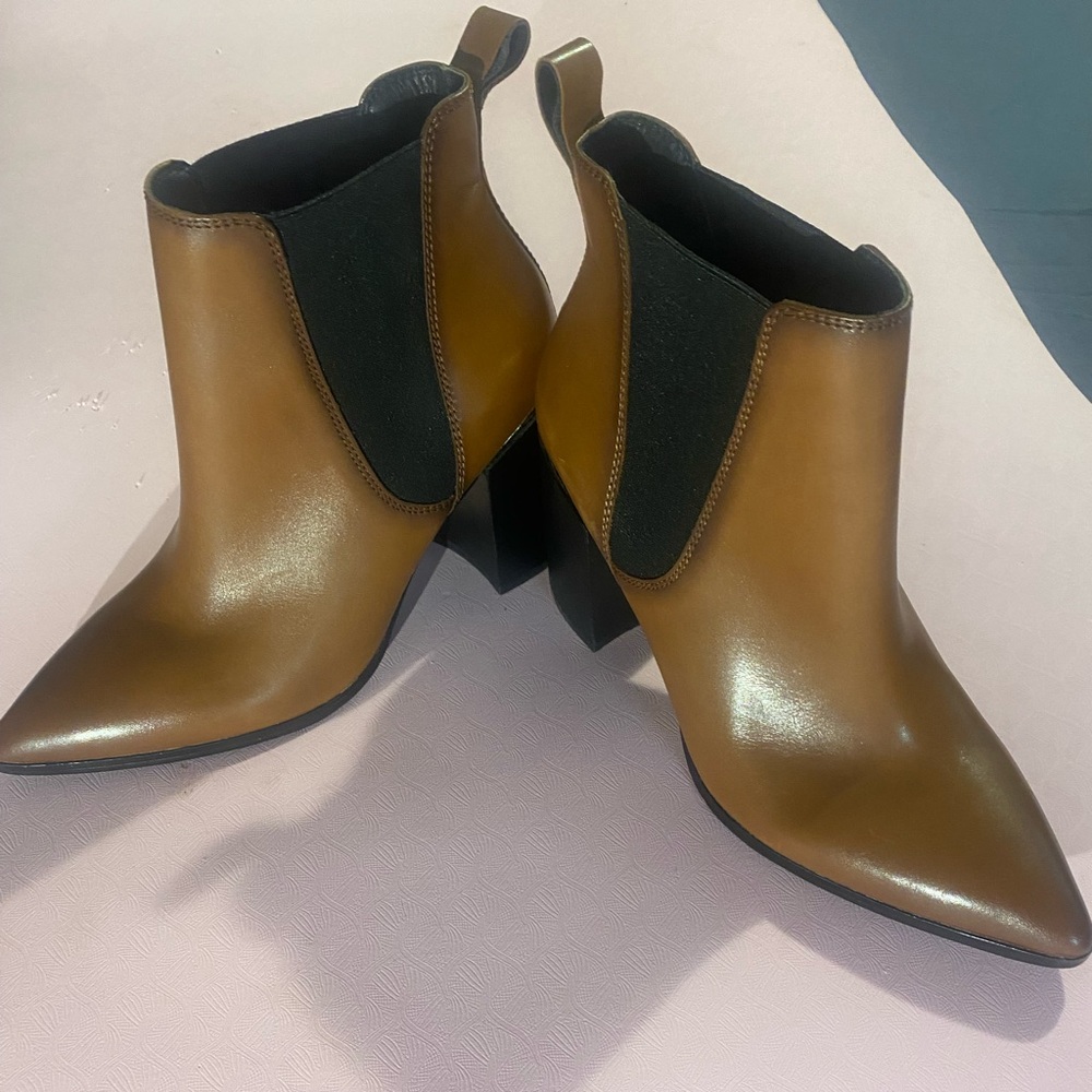 Nordstrom Tan and Black Ankle Bootie
